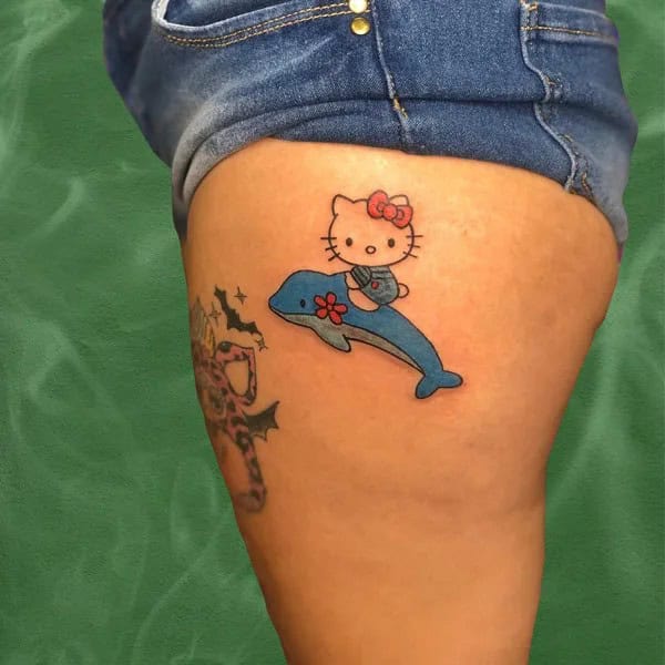 Ankle Hello Kitty Tattoo