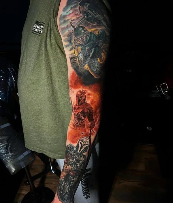 Mandalorian Sleeve Tattoo