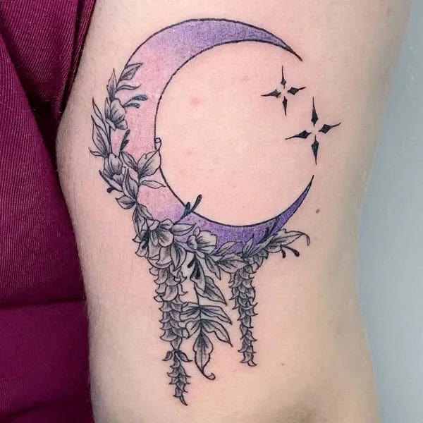 Wisteria Thigh Tattoo