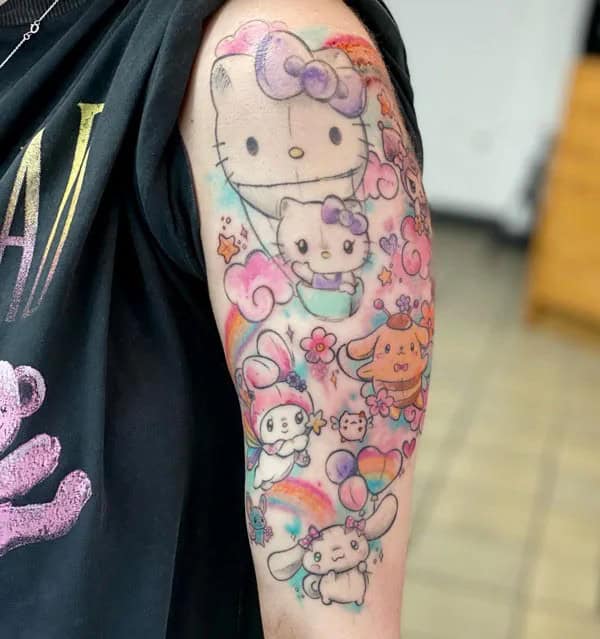 Hello Kitty Sleeve Tattoo