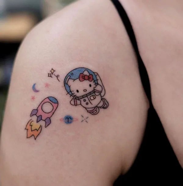 Ankle Hello Kitty Tattoo