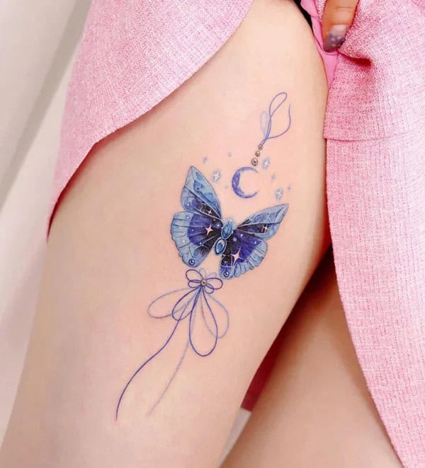 Glittery Butterfly Tattoo