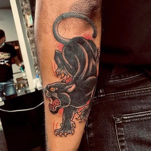 Black Panther Arm Tattoo