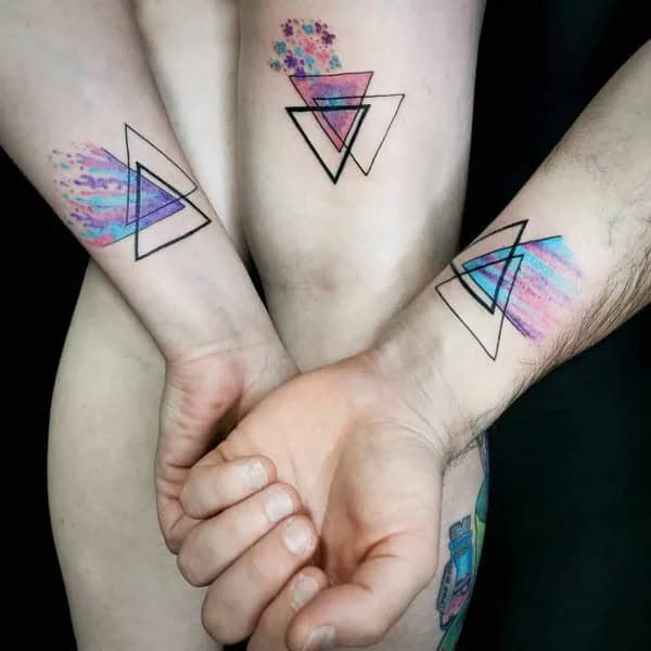 Watercolor Sibling Tattoo