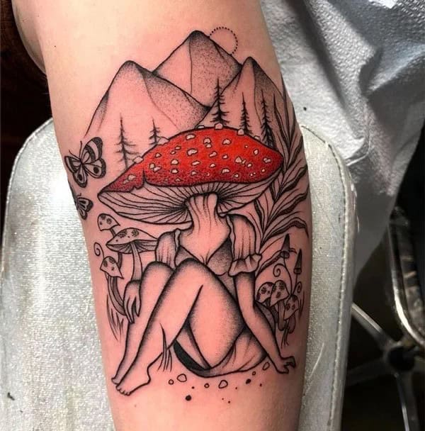 Mushroom Lady Tattoo