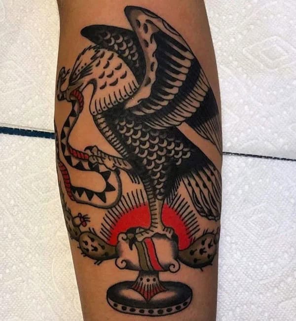 Mexican Eagle Chest Tattoo