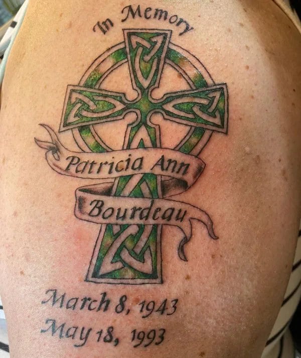 Memorial Celtic Cross Tattoo