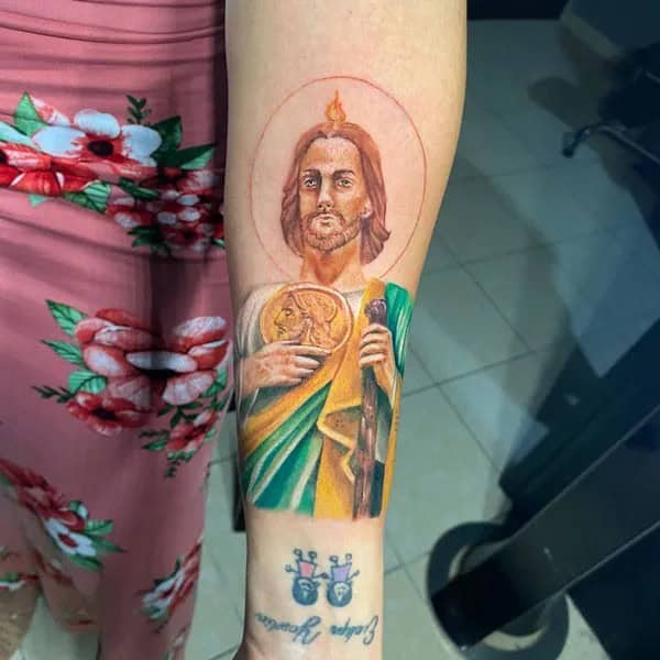 San Judas Flag Tattoo