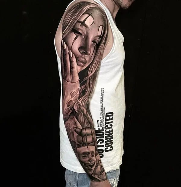 Chicano Sleeve Tattoo