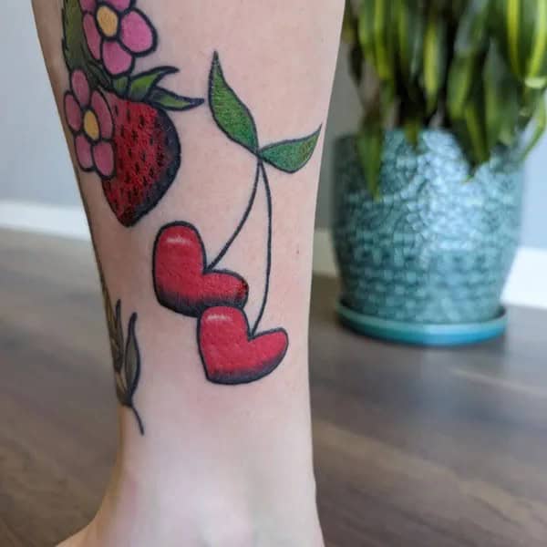 Heart Cherry Tattoo