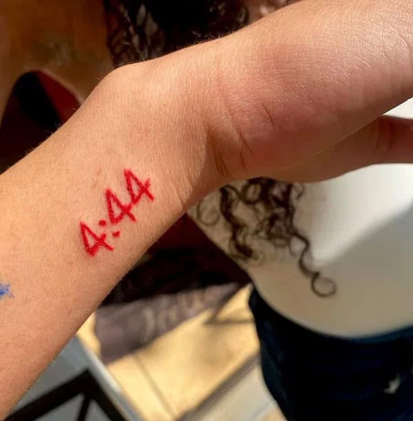 444 Wrist Tattoo