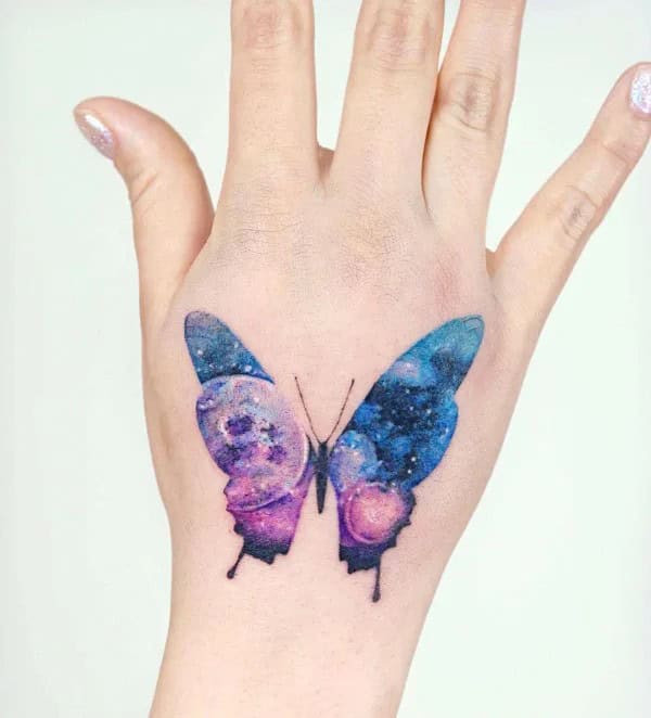 Galaxy Butterfly Tattoo