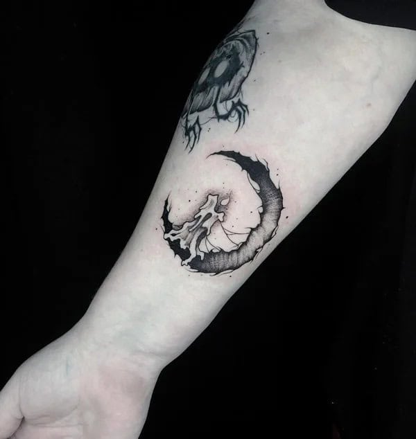 Witchy Moon Tattoo