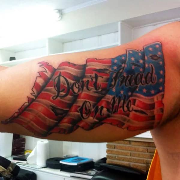 “Don’t Tread On Me” Back Tattoo