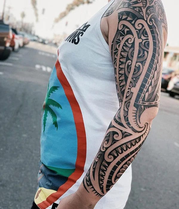 Polynesian Sleeve Tattoo