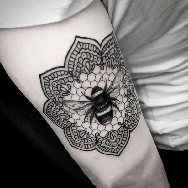 Mandala Bee Tattoo