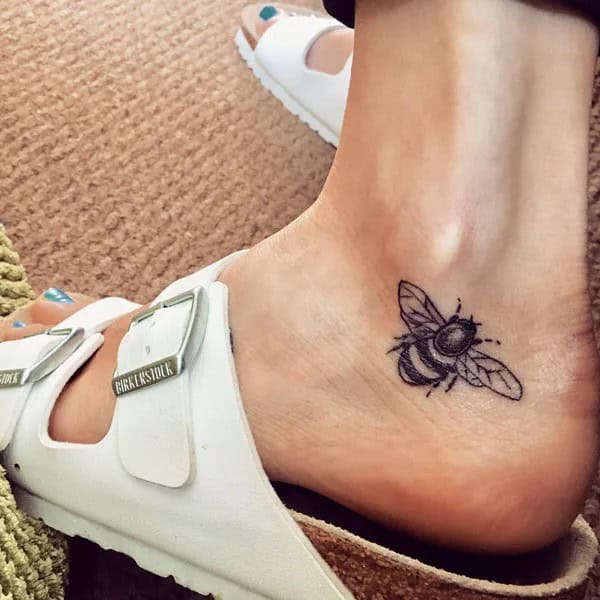 Bee Ankle Tattoo