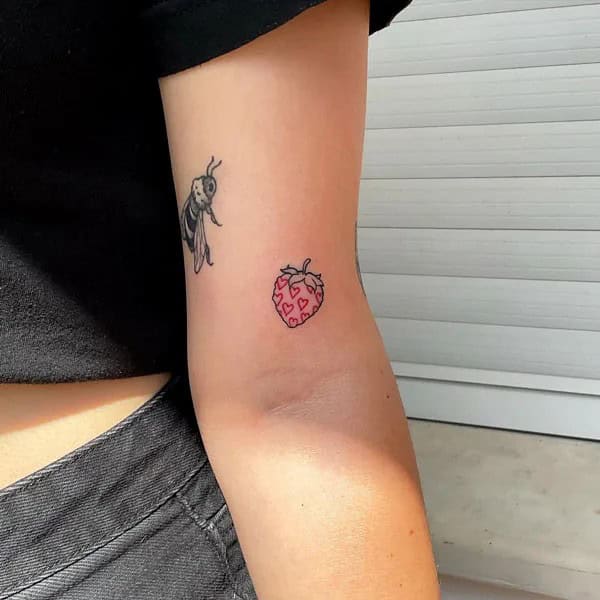 Cute Strawberry Tattoo