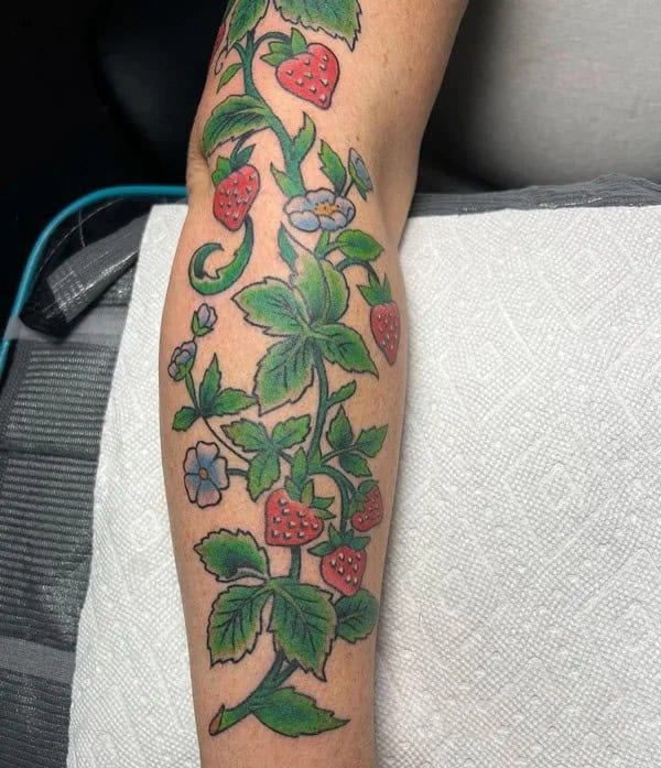 Strawberry Vine Tattoo