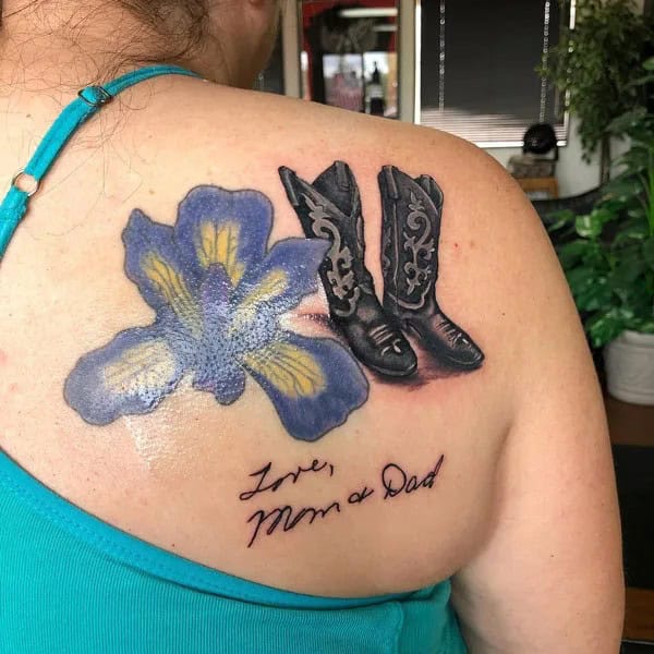 Mom and Dad Flower Tattoo