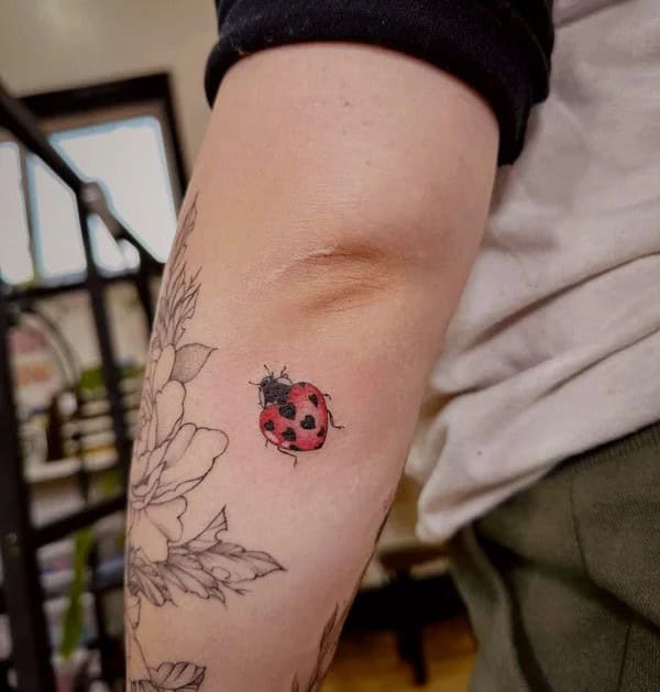 Heart Ladybug Tattoo