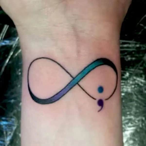 Semicolon Infinity Tattoo