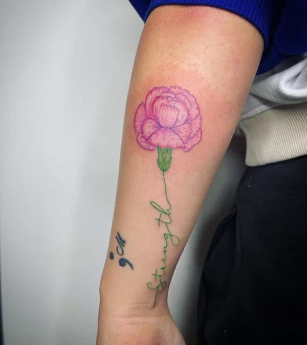 Pink Carnation Tattoo