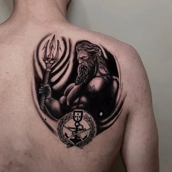 Poseidon Shoulder Blade Tattoo