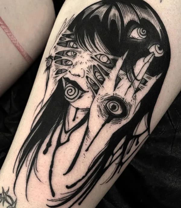 Geometric Junji Ito Tattoo