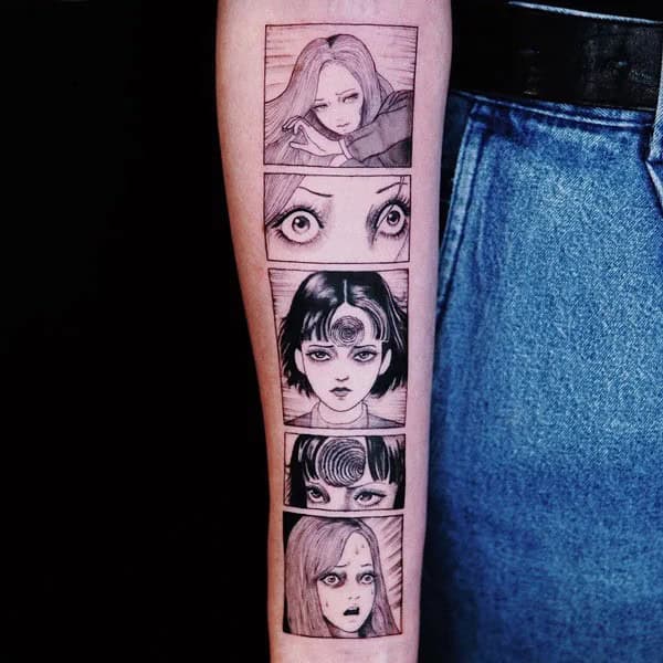 Geometric Junji Ito Tattoo