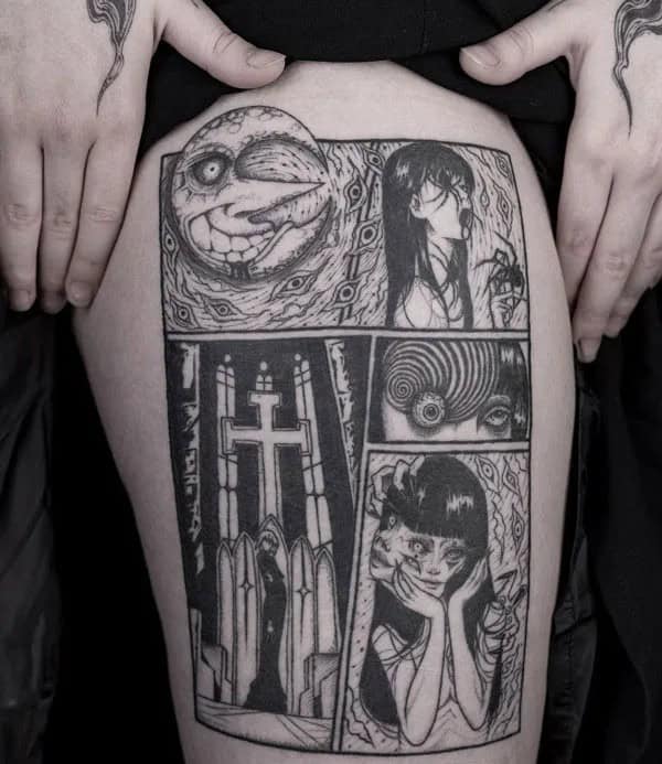 Geometric Junji Ito Tattoo