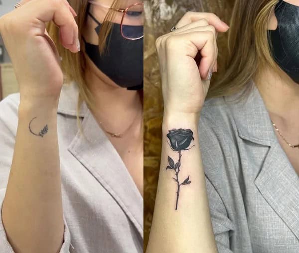 Black Rose Tattoo To Cover Up Older Tattoos