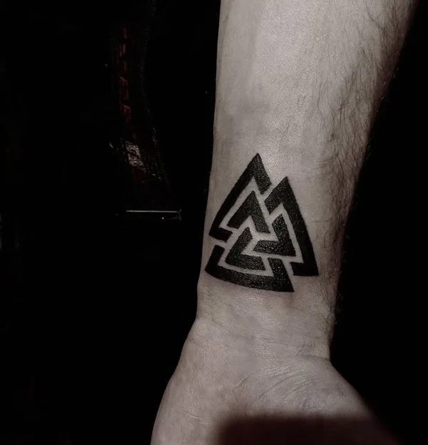 Valknut Wrist Tattoo