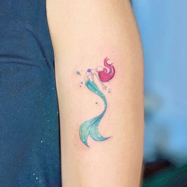 Glittery Mermaid Tattoo