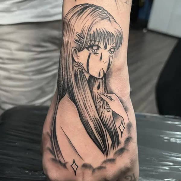 Geometric Junji Ito Tattoo