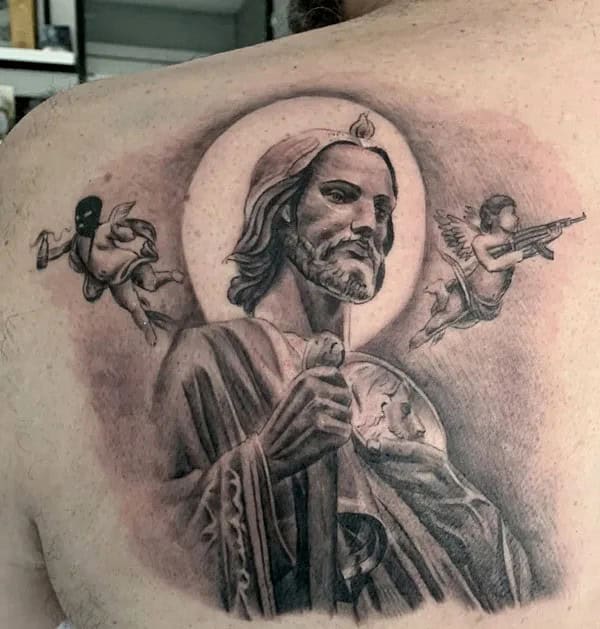 San Judas Flag Tattoo