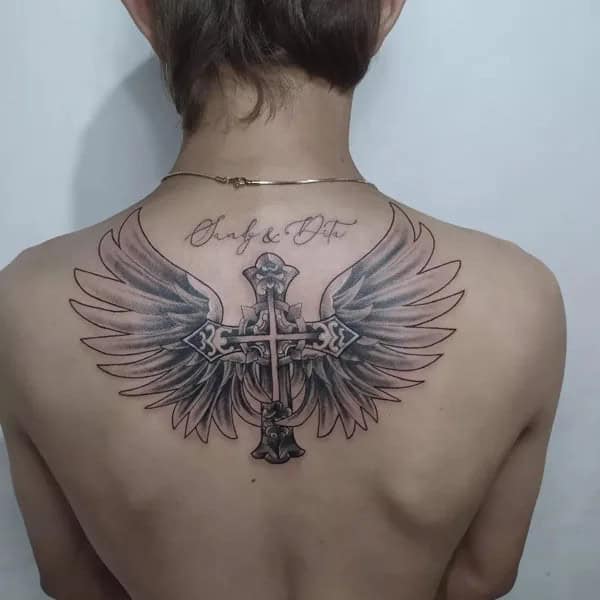 Cross Tattoo on Back