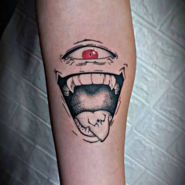 Sukuna Mouth Tattoo