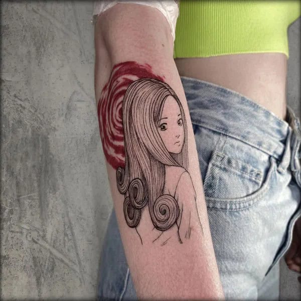 Geometric Junji Ito Tattoo