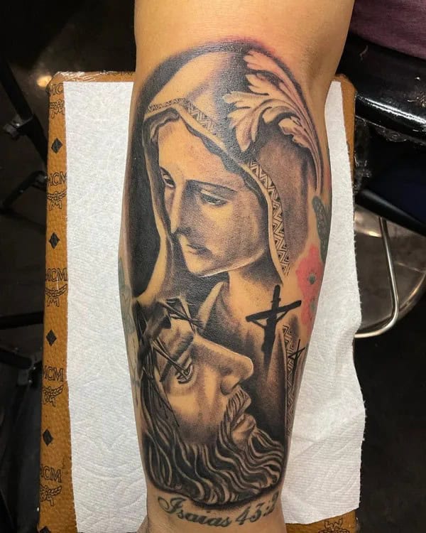 Virgin Mary and Jesus Tattoo