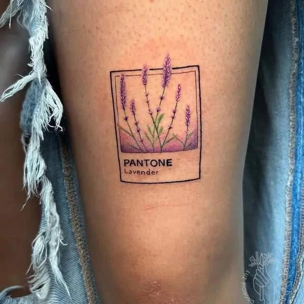 Thigh Lavender Tattoo