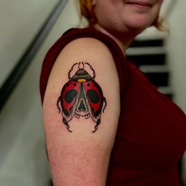 Ladybug Skull Tattoo