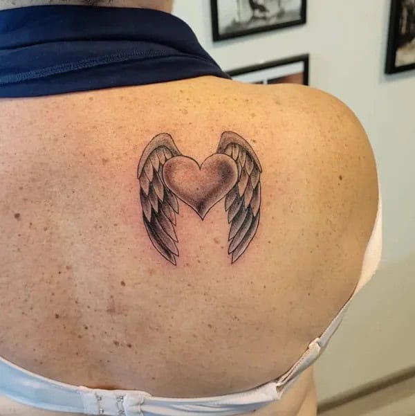 Heart With Angel Wings Tattoo