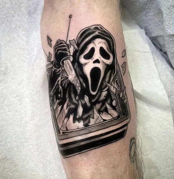 Ghostface Tattoo On Arm