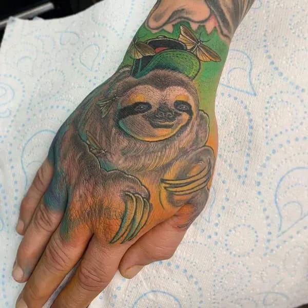 Sloth Tattoo on Hand