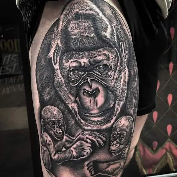 Realistic Gorilla Tattoo