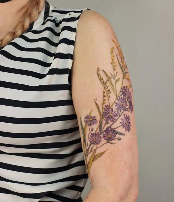 September Birth Flower Tattoo on Arm