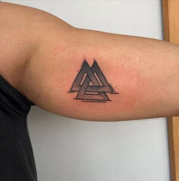 Valknut Tattoo on Bicep