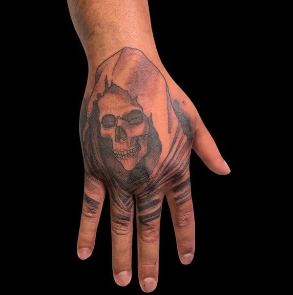 Grim Reaper Hand Tattoo