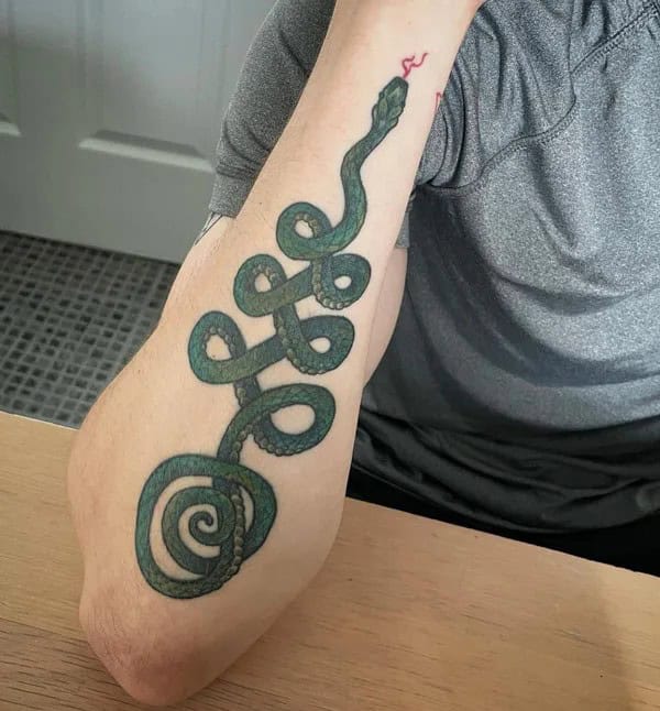 Unalome Snake Tattoo